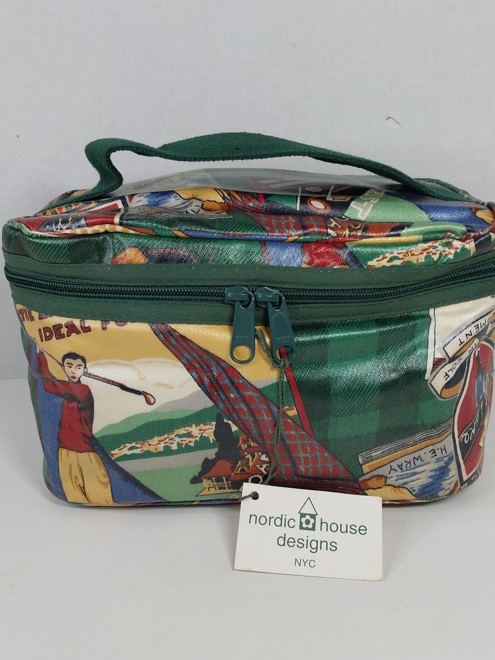 Vtg Nordic House Designs Country Club Golf Toiletry Cosmetic Make-Up Travel Case
